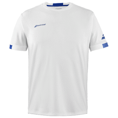 Babolat Mens Play Crew Neck Tee - White/Blue - main image