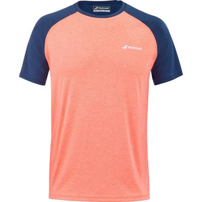 Babolat Mens Play Crew Neck Tee - Navy/Orange