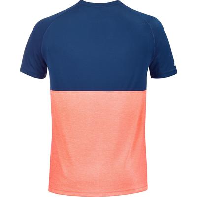Babolat Mens Play Crew Neck Tee - Navy/Orange