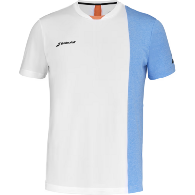 Babolat Mens Play Crew Neck Tee - White/Blue/Orange - main image