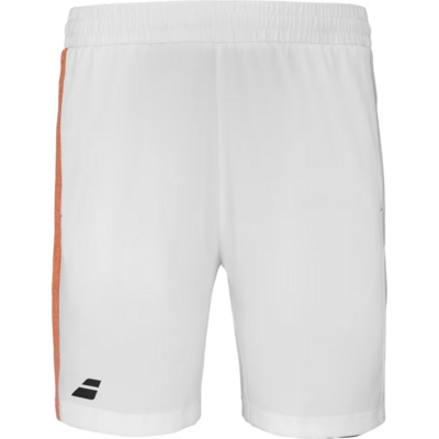 Babolat Mens Play Short - White/Orange - main image