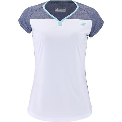 Babolat Womens Play Cap Sleeve Tee - Blue Marl/Pink - main image