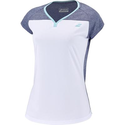 Babolat Womens Play Cap Sleeve Tee - Blue Marl/Pink - main image