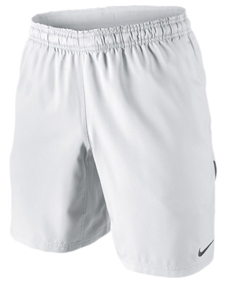 white nike woven shorts