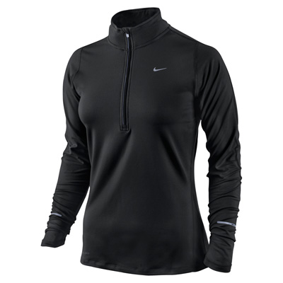Nike Womens Element 1/2 Zip L.S. Running Shirt - Black/Reflective Silver - main image