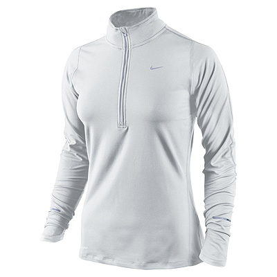 Nike Womens Element 1/2 Zip L.S. Running Shirt - White/Reflective Silver - main image