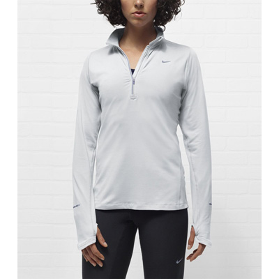 Nike Womens Element 1/2 Zip L.S. Running Shirt - White/Reflective Silver - main image