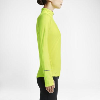 Nike Womens Element 1/2 Zip L.S. Running Shirt - Volt/Black - main image