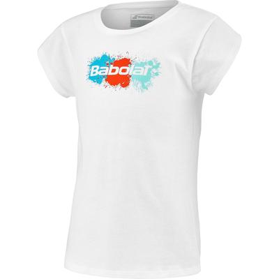 Babolat Girls Exercise Cotton Tee - White - main image