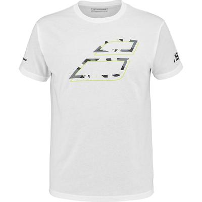 Babolat Mens Aero Cotton Tee - White/Yellow - main image