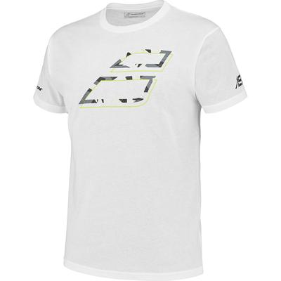 Babolat Mens Aero Cotton Tee - White/Yellow - main image