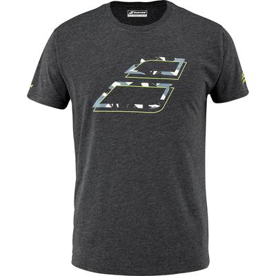 Babolat Mens Aero Cotton Tee - Heather Black/Yellow - main image