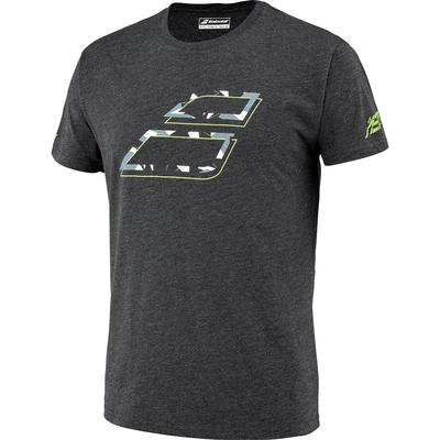 Babolat Mens Aero Cotton Tee - Heather Black/Yellow - main image