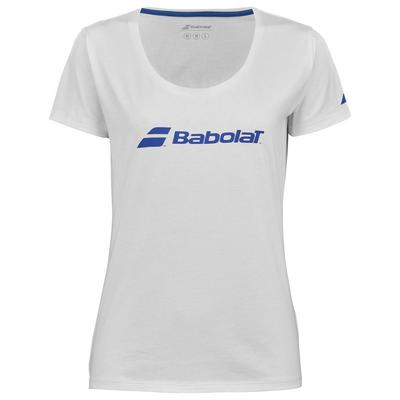 Babolat Womens Exercise Tee - White/Blue - main image