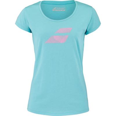 Babolat Womens Exercise Flag Tee - Blue Marl/Pink - main image