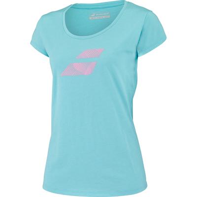 Babolat Womens Exercise Flag Tee - Blue Marl/Pink - main image