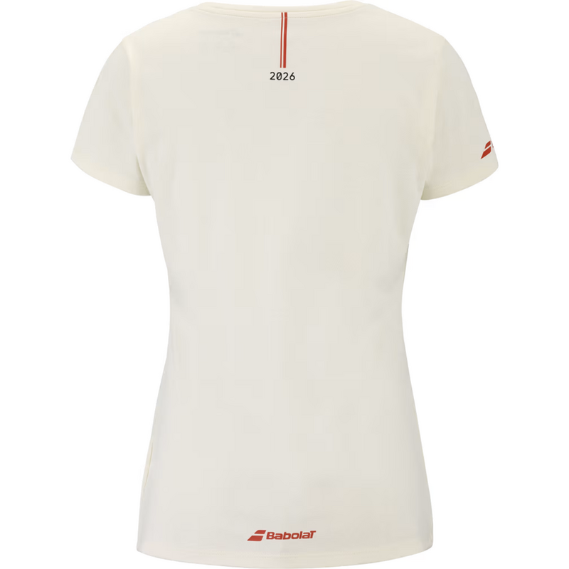 Babolat Womens Exercise Message Tee - Cannoli Cream - main image