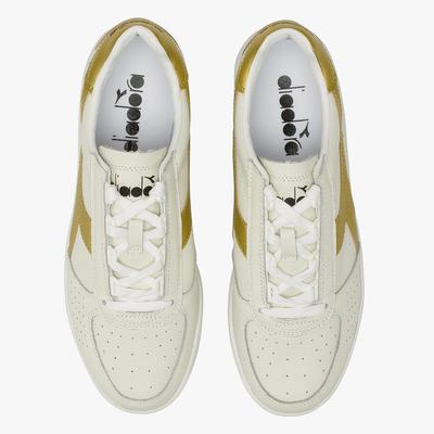 Diadora Mens B.Elite Premium L Shoes - White/Gold