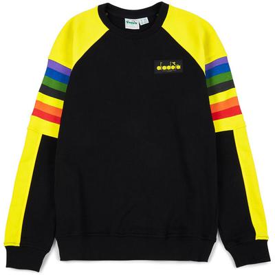Diadora Mens Crew Neck Sweatshirt - Black/Yellow - main image