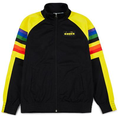 Diadora Mens Track Jacket - Black/Yellow