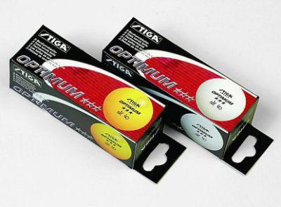 Stiga Optimum 3 Star Table Tennis Balls Pack of 3 (White / Orange) - main image