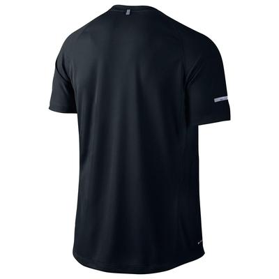 Nike Mens Miler UV Short Sleeve Running Shirt - Black/Reflective Silver - main image
