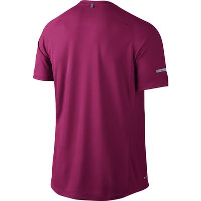 Nike Mens Miler UV Short Sleeve Running Shirt - Fireberry - main image