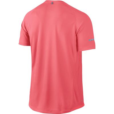 Nike Mens Miler UV Short Sleeve Running Shirt - Hyper Punch/Reflective Silver - main image