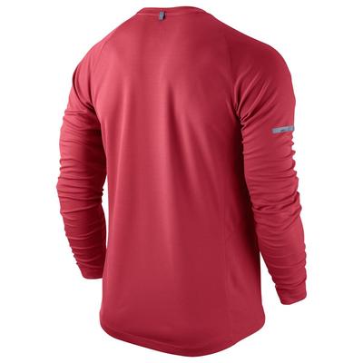 Nike Mens Miler Long Sleeve Shirt - Red/Reflective Silver - main image