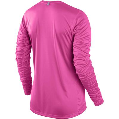 Nike Womens Miler Long Sleeve Running Top - Pink Pow/Silver - main image