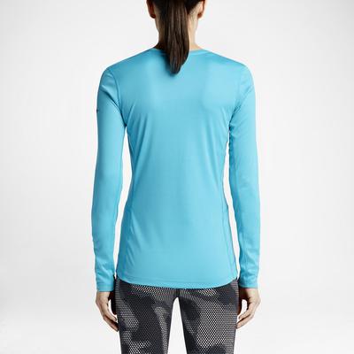 Nike Womens Miler Long Sleeve Running Top - Blue/Silver - main image