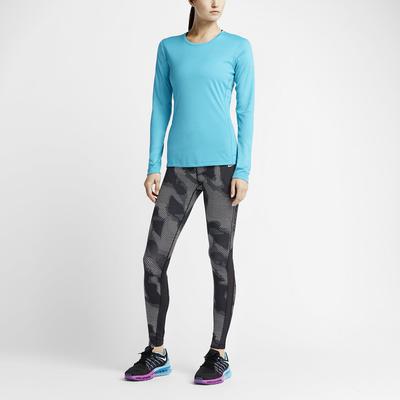 Nike Womens Miler Long Sleeve Running Top - Blue/Silver - main image