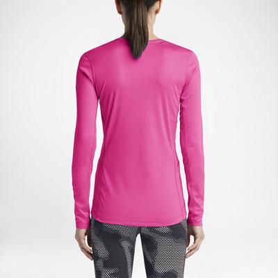 Nike Womens Miler Long Sleeve Running Top - Pink Pow/Silver - main image