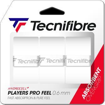 Tecnifibre Pro Players Feel Overgrips (Pack of 3) - White