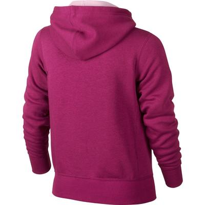 Nike Girls YA76 Brushed Fleece Hoodie - Hyper Fuschia/Artic Pink - main image