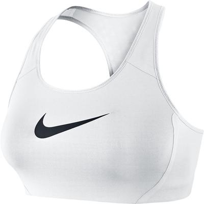 Nike Shape Swoosh Sports Bra - White/Black - Tennisnuts.com