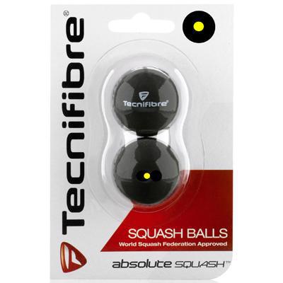 Tecnifibre Absolute Single Yellow Squash Balls - Pack of 2 Balls