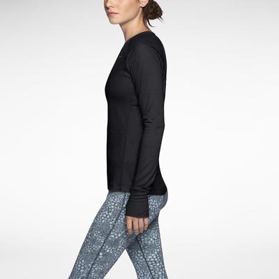 Nike Dri-FIT Wool Womens V-Neck Top - Black - main image