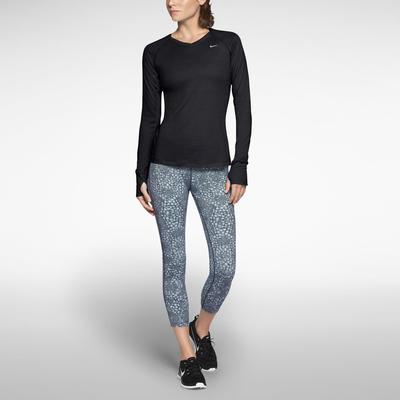 Nike Dri-FIT Wool Womens V-Neck Top - Black - main image