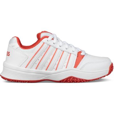 K-Swiss Kids Smash Omni Tennis Shoes - White/Fiesta - main image