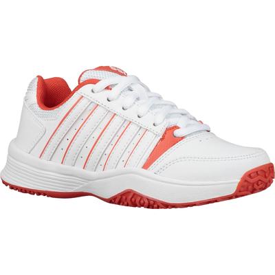 K-Swiss Kids Smash Omni Tennis Shoes - White/Fiesta - main image