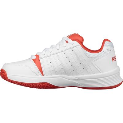 K-Swiss Kids Smash Omni Tennis Shoes - White/Fiesta - main image