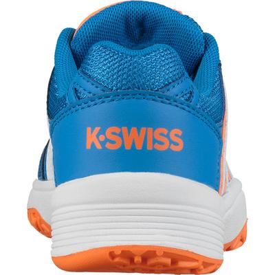 K-Swiss Kids Court Smash Omni Tennis Shoes - Brilliant Blue/Neon Orange/White - main image