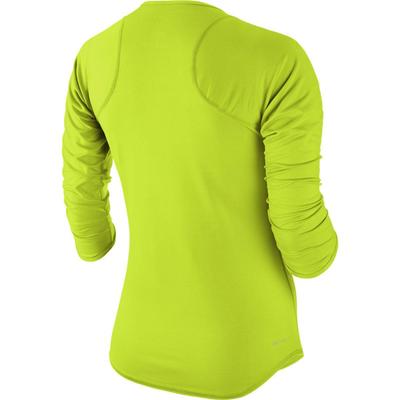 Nike Womens Baseline 3/4 Sleeve Top - Volt/White - main image