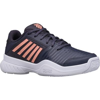 K-Swiss Kids Court Express Omni Tennis Shoes - Graystone/Peach Nectar
