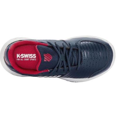 K-Swiss Kids Court Express Omni Tennis Shoes - Navy Blue/Red