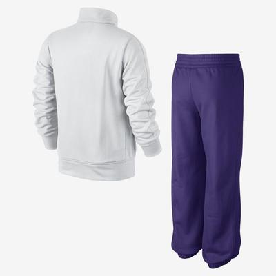 Nike Little Girls Tricot Warm Up Tracksuit - White/Purple - main image
