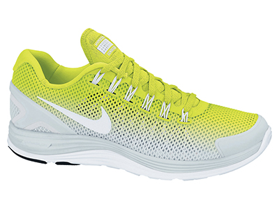 Nike Mens LunarGlide+ 4 Breathe Running Shoes - Volt/White/Platinum - main image