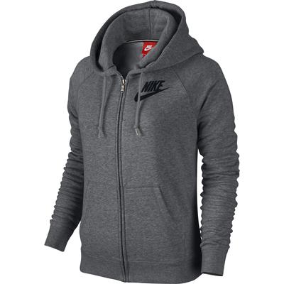 Nike Womens Rally Futura Full Zip Hoodie - Carbon Heather/Cool Grey - main image