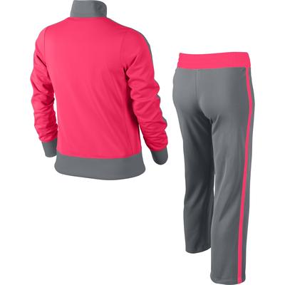 nike girls warm tracksuit n40 stripe hyper punch grey tennisnuts